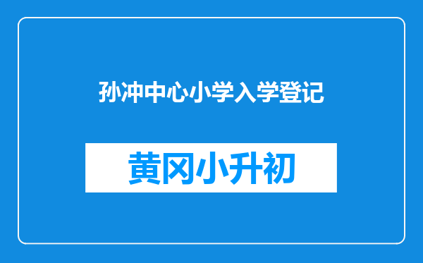 孙冲中心小学入学登记