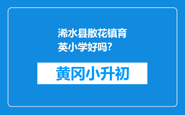 浠水县散花镇育英小学好吗？