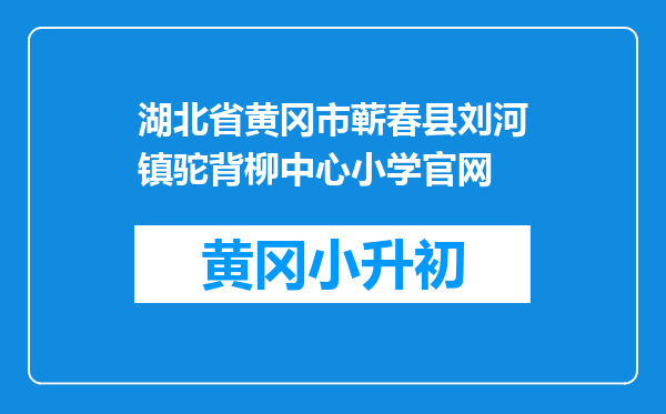 湖北省黄冈市蕲春县刘河镇驼背柳中心小学官网