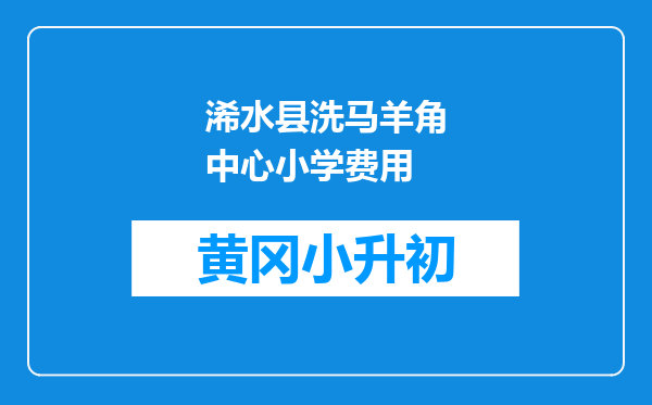 浠水县洗马羊角中心小学费用