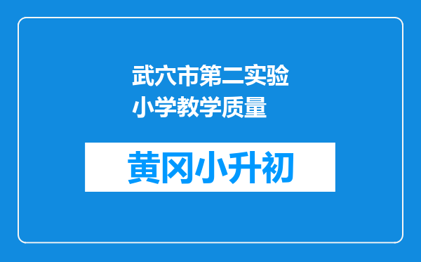 武穴市第二实验小学教学质量