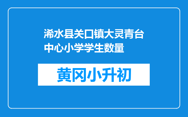 浠水县关口镇大灵青台中心小学学生数量
