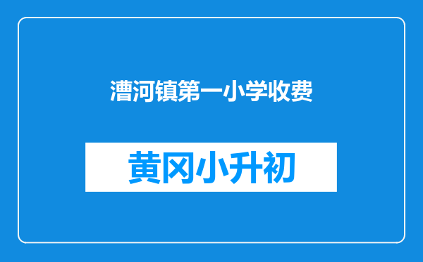 漕河镇第一小学收费