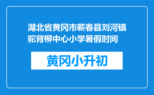 湖北省黄冈市蕲春县刘河镇驼背柳中心小学暑假时间