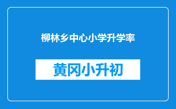 柳林乡中心小学升学率