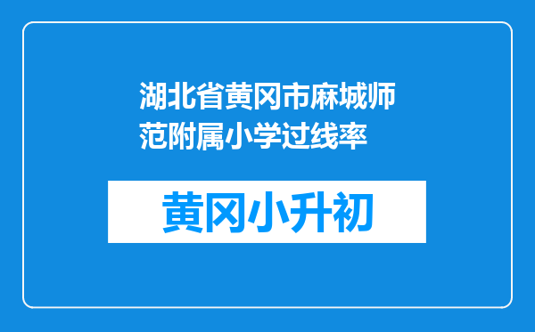 湖北省黄冈市麻城师范附属小学过线率
