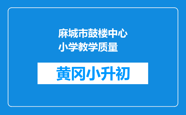 麻城市鼓楼中心小学教学质量