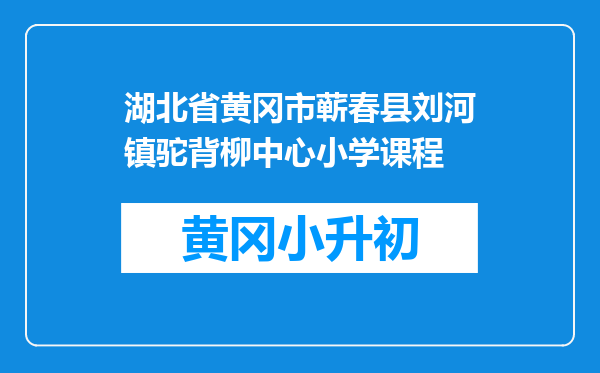 湖北省黄冈市蕲春县刘河镇驼背柳中心小学课程