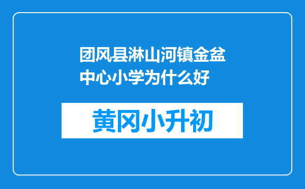 团风县淋山河镇金盆中心小学为什么好