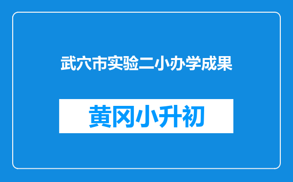 武穴市实验二小办学成果