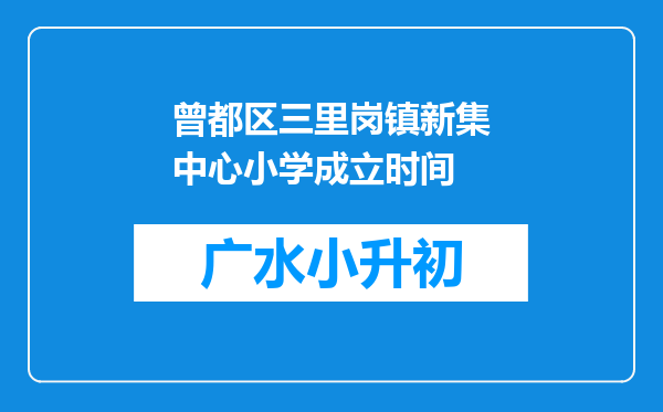 曾都区三里岗镇新集中心小学成立时间