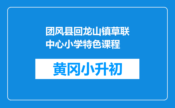 团风县回龙山镇草联中心小学特色课程