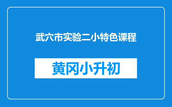 武穴市实验二小特色课程