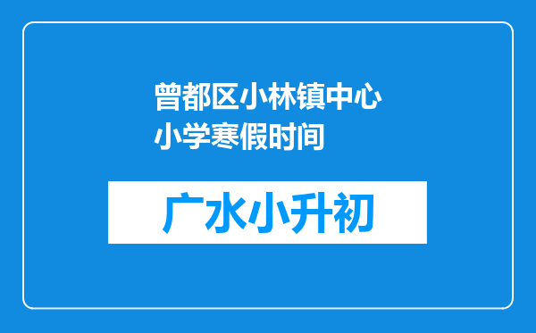 曾都区小林镇中心小学寒假时间