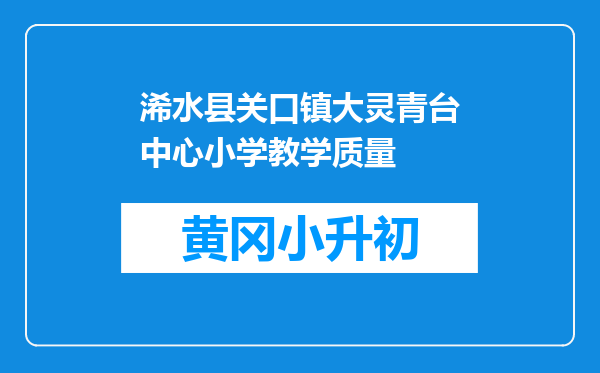 浠水县关口镇大灵青台中心小学教学质量