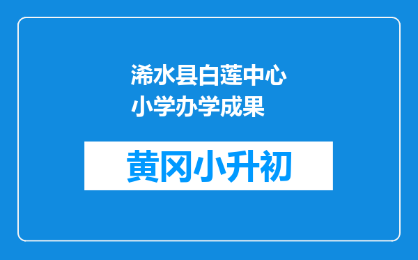 浠水县白莲中心小学办学成果