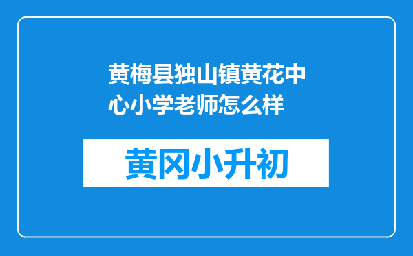 黄梅县独山镇黄花中心小学老师怎么样
