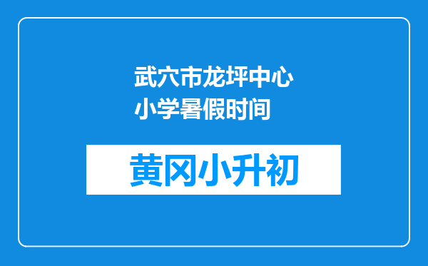 武穴市龙坪中心小学暑假时间