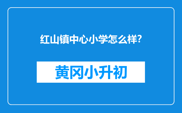 红山镇中心小学怎么样？