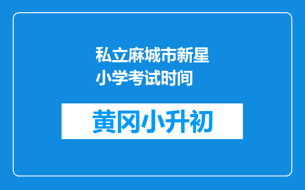 私立麻城市新星小学考试时间