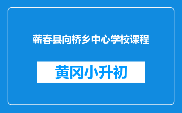 蕲春县向桥乡中心学校课程