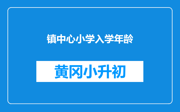 镇中心小学入学年龄