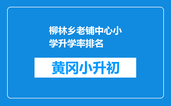 柳林乡老铺中心小学升学率排名