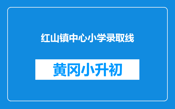 红山镇中心小学录取线