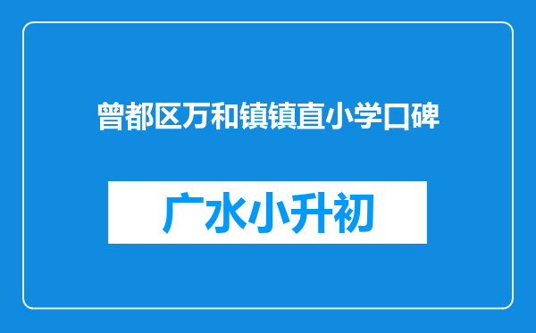 曾都区万和镇镇直小学口碑