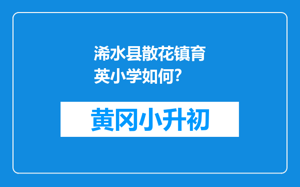 浠水县散花镇育英小学如何？