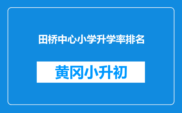 田桥中心小学升学率排名