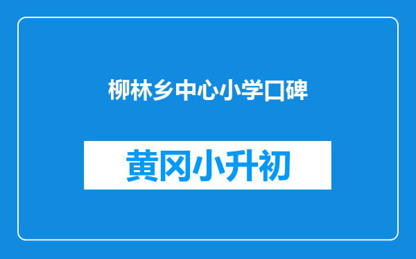 柳林乡中心小学口碑