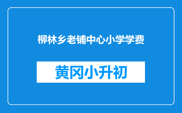 柳林乡老铺中心小学学费