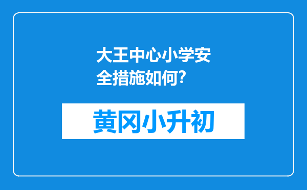 大王中心小学安全措施如何？