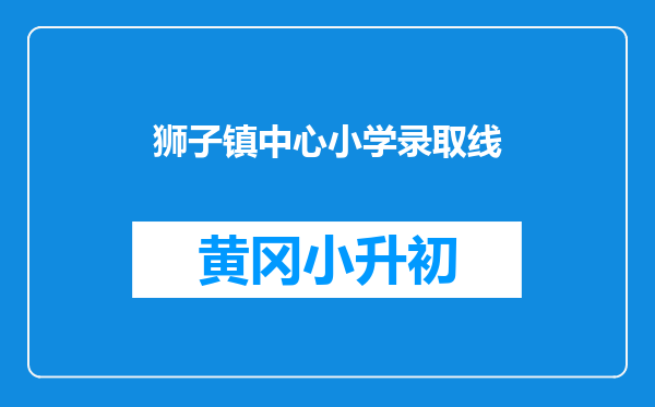 狮子镇中心小学录取线