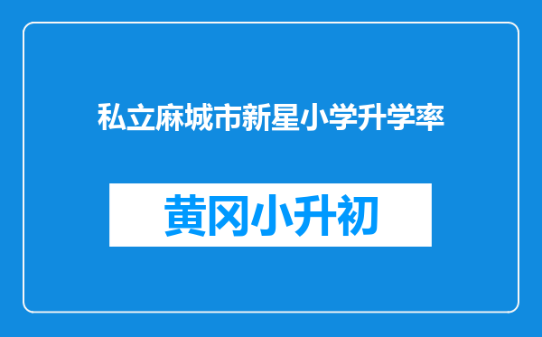 私立麻城市新星小学升学率