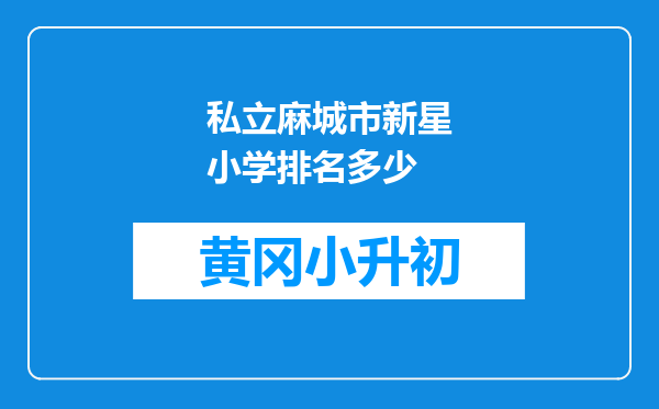 私立麻城市新星小学排名多少