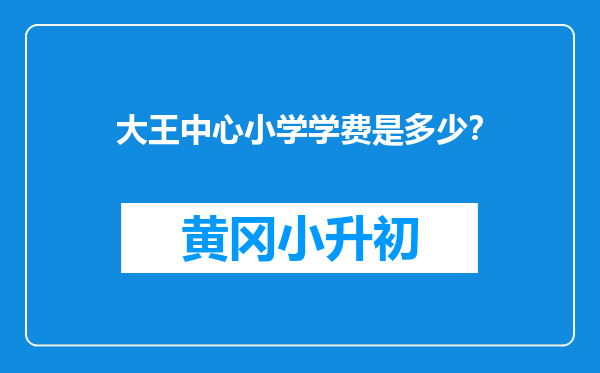大王中心小学学费是多少？