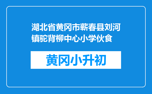 湖北省黄冈市蕲春县刘河镇驼背柳中心小学伙食