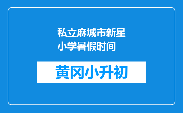 私立麻城市新星小学暑假时间