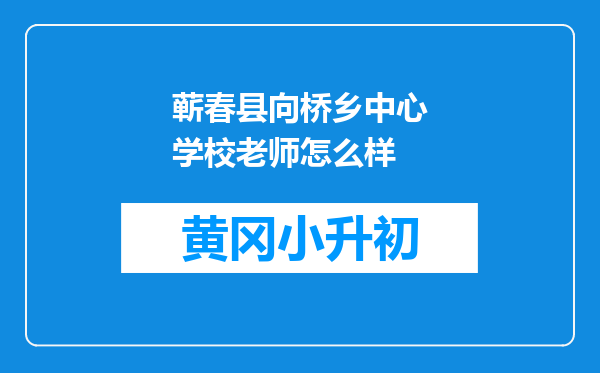 蕲春县向桥乡中心学校老师怎么样