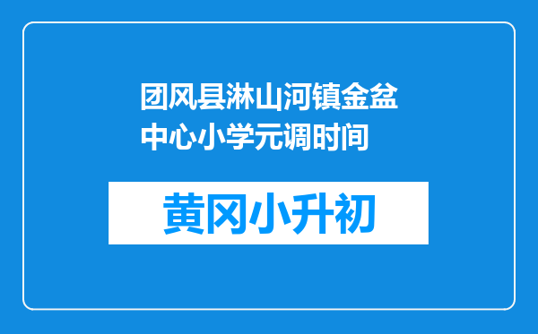 团风县淋山河镇金盆中心小学元调时间