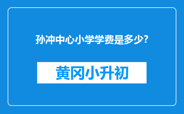 孙冲中心小学学费是多少？
