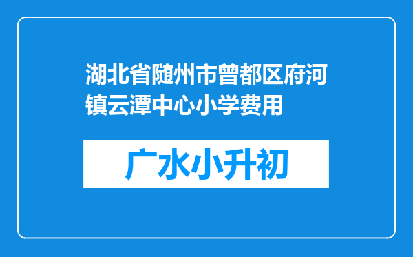 湖北省随州市曾都区府河镇云潭中心小学费用