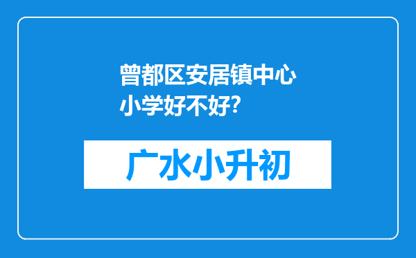曾都区安居镇中心小学好不好？