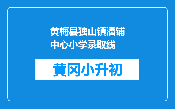 黄梅县独山镇潘铺中心小学录取线