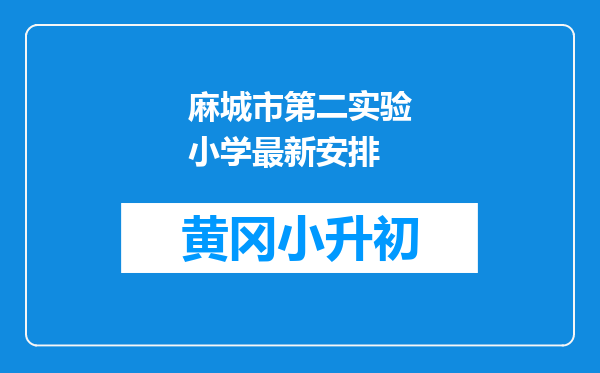 麻城市第二实验小学最新安排