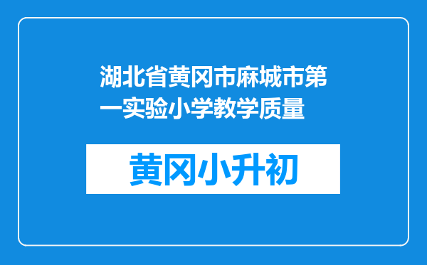 湖北省黄冈市麻城市第一实验小学教学质量