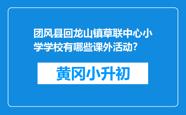 团风县回龙山镇草联中心小学学校有哪些课外活动？