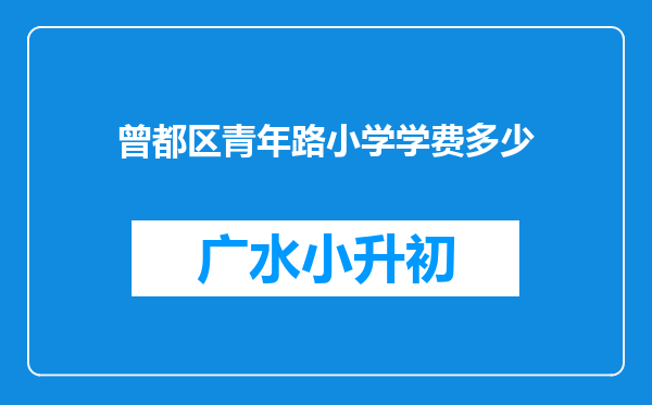 曾都区青年路小学学费多少